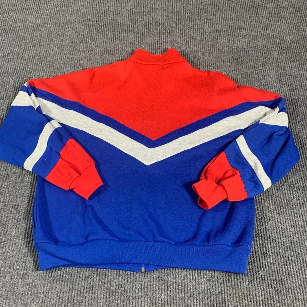 VTG MacGregor Jacket Mens Large Blue Full Zip Fleece Embroidered Track Retro 90s